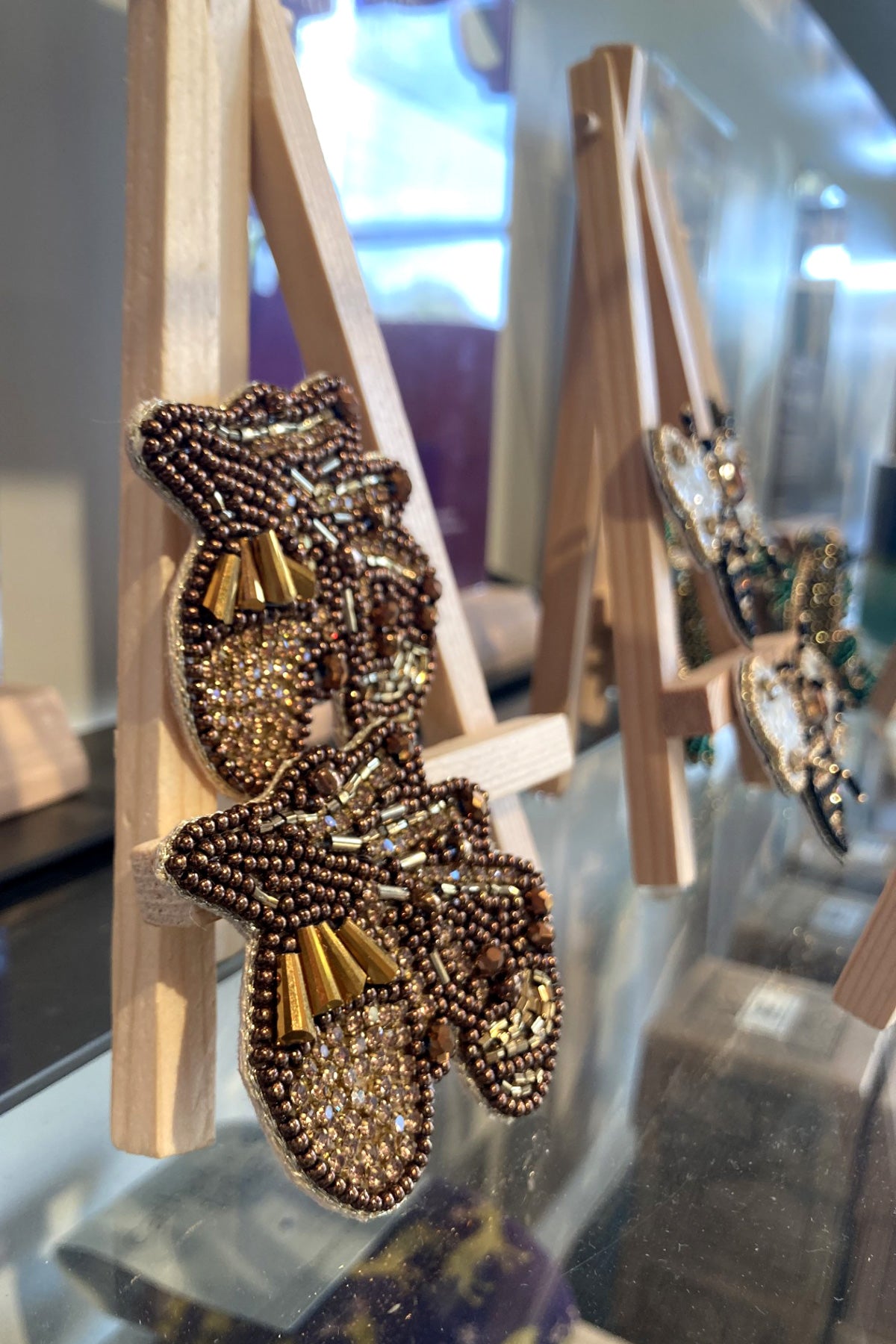 Embroidered Acorn & Leaf Brooch