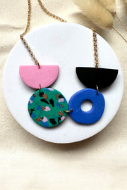 Animal Print Green and Blue Necklace