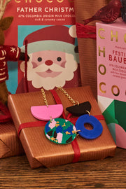 Animal Print Green & Blue Necklace