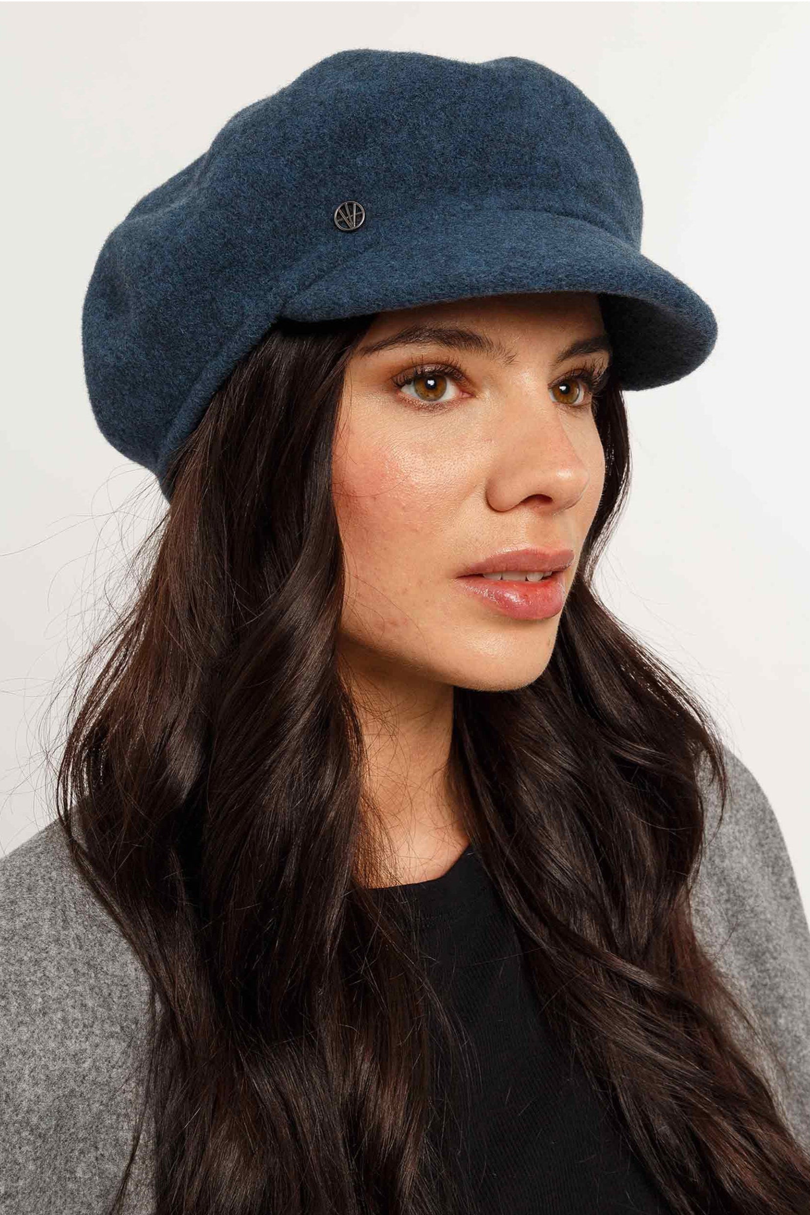 Teal Wool Baker Boy Hat