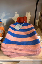 Blue & Pink Stripes Lambswool Rollneck Hottie Cover