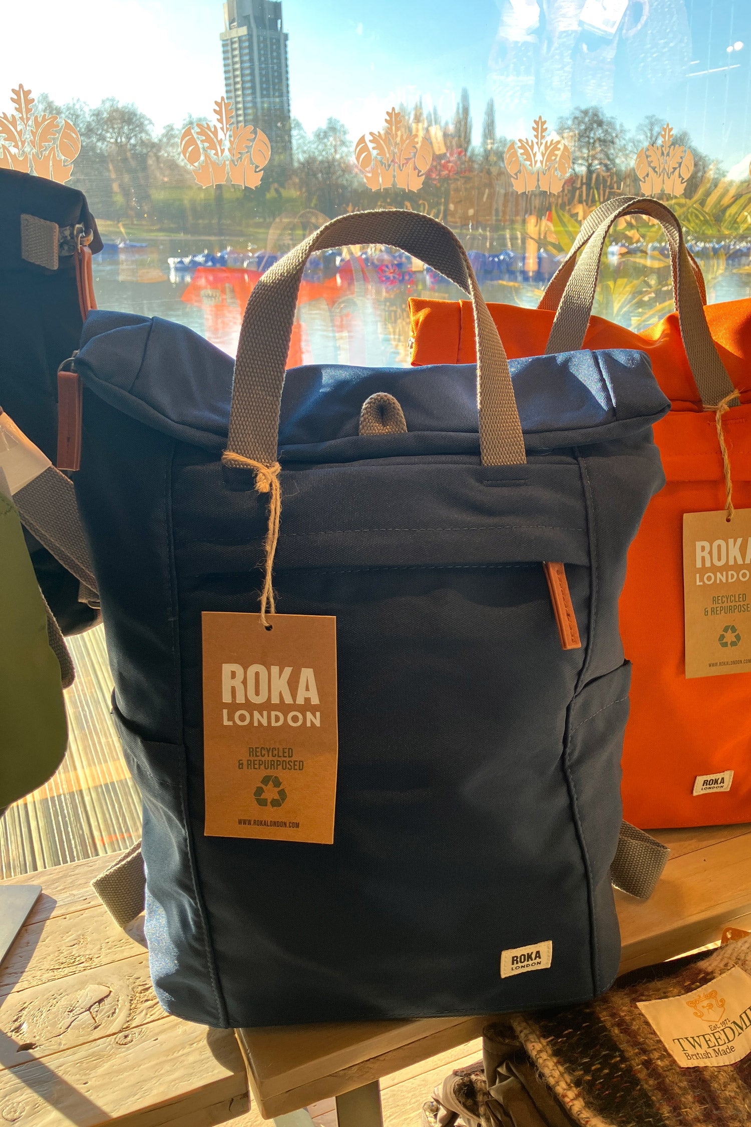 Crisp Blue Recycled Medium Backpack