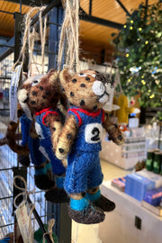 Felt Running Cheetah Hanging Decoration