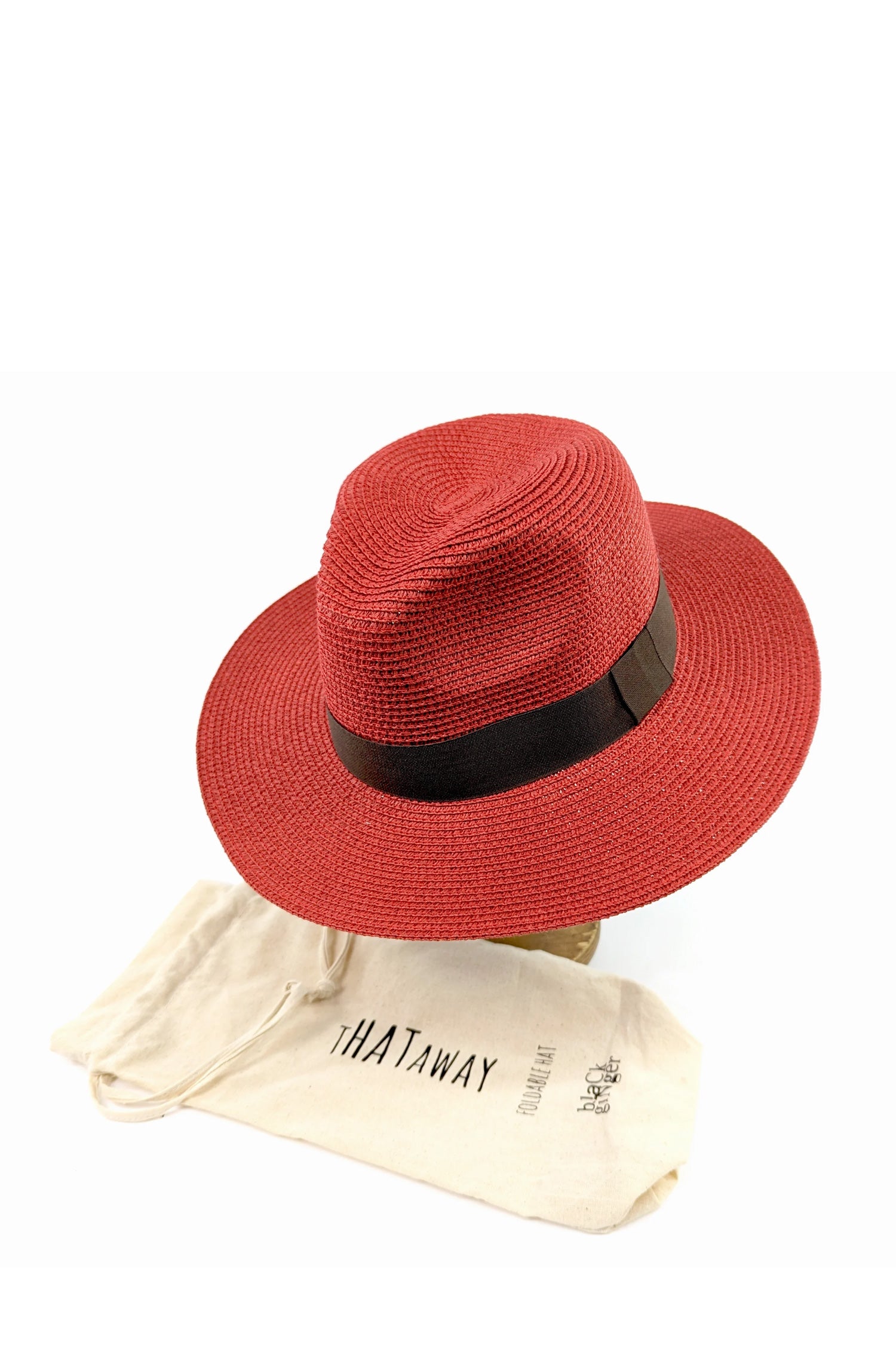 Foldable Red Panama Hat