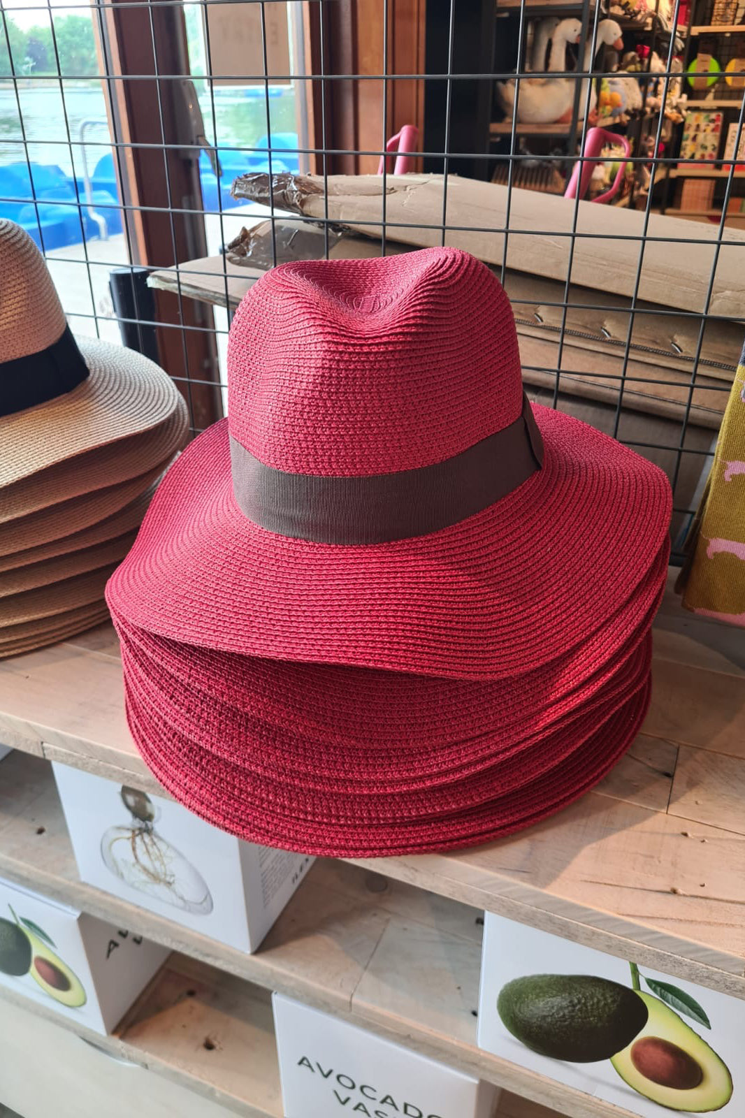 Foldable Red Panama Hat