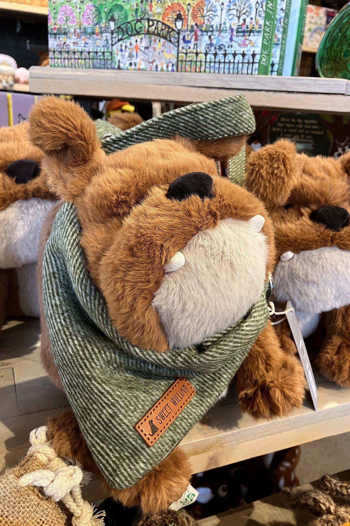 Tweed Dog Bandana - Green Medium