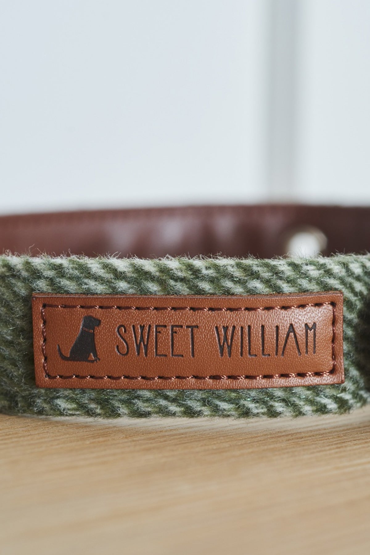 Tweed Dog Collar - Green Large
