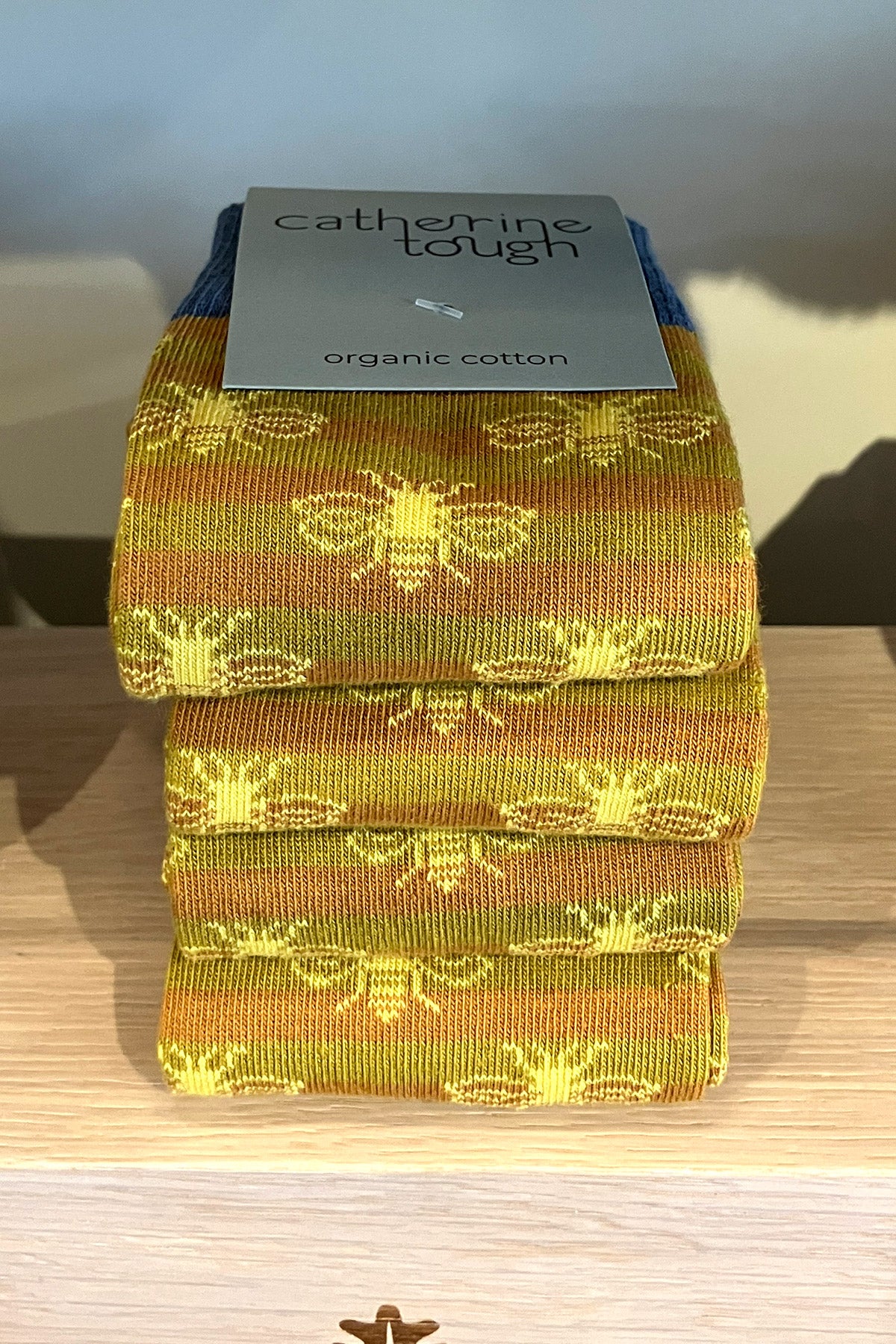 Mustard Bee Socks: 4-7