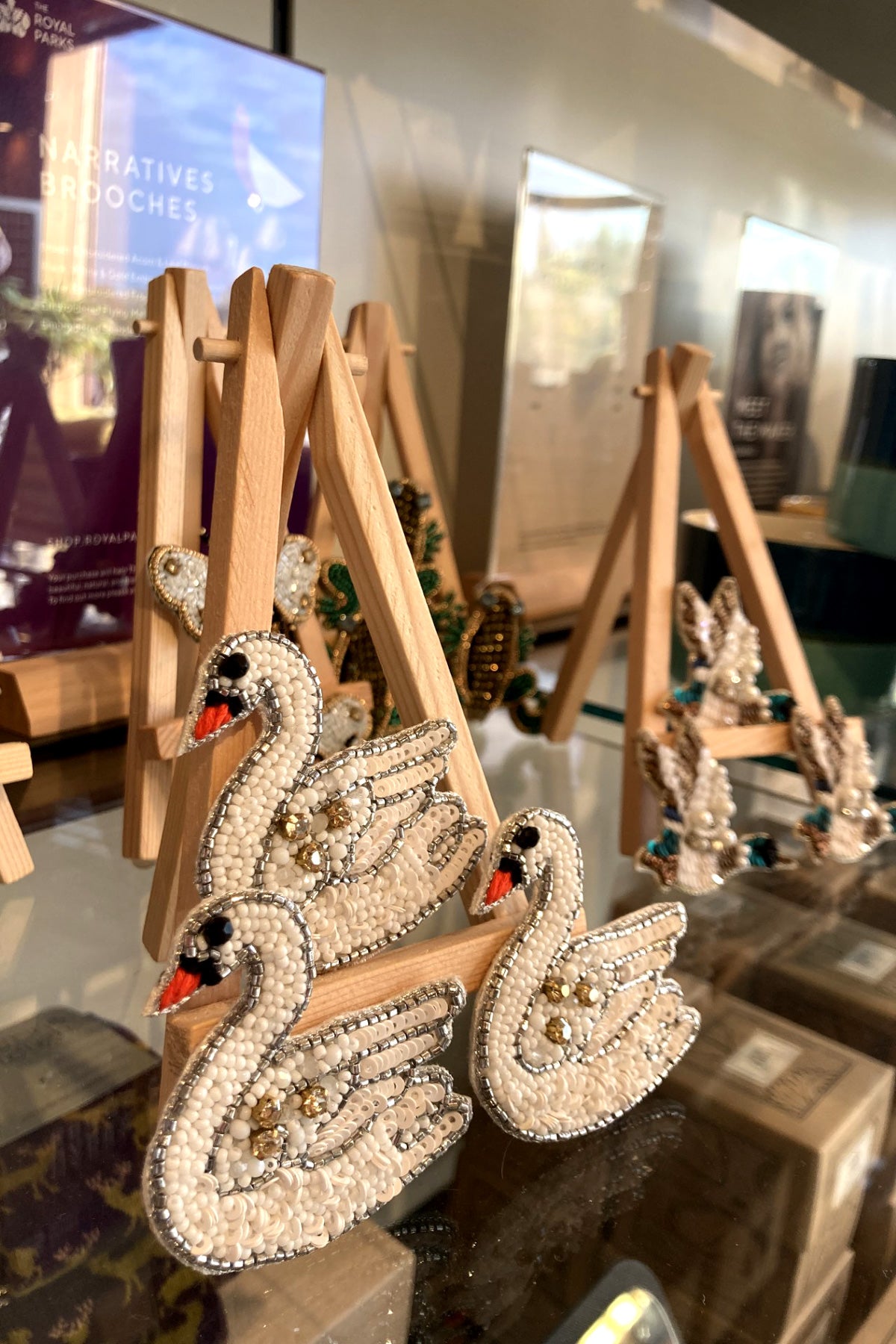 Sparkle Swan Embroidered Brooch by Narratives at The Royal Parks Shop