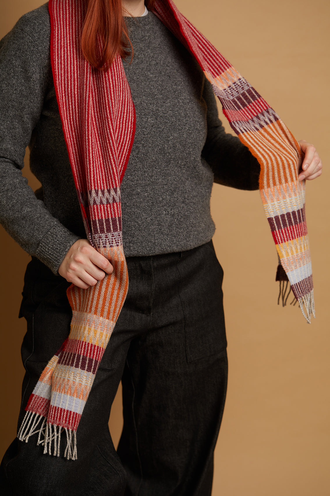 Wallace Sewell Edera Cranberry Lambswool Scarf