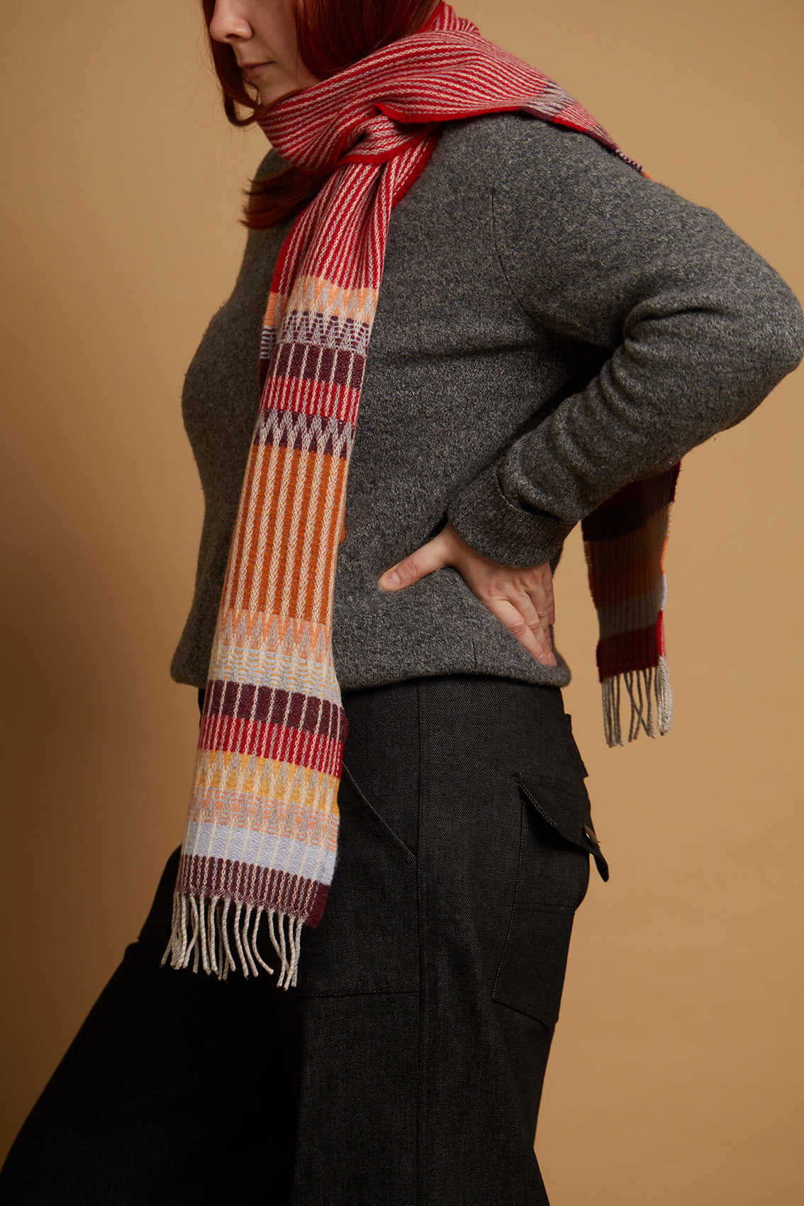 Wallace Sewell Edera Cranberry Lambswool Scarf