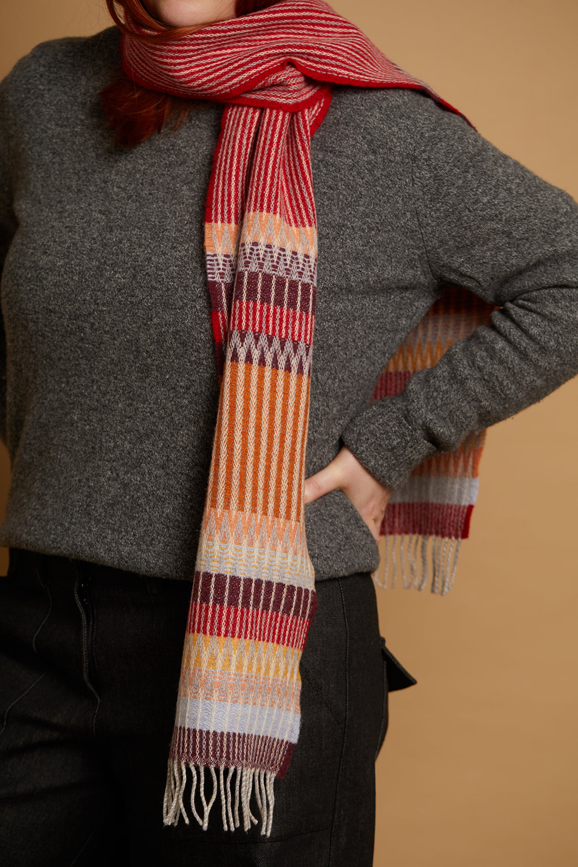 Wallace Sewell Edera Cranberry Lambswool Scarf