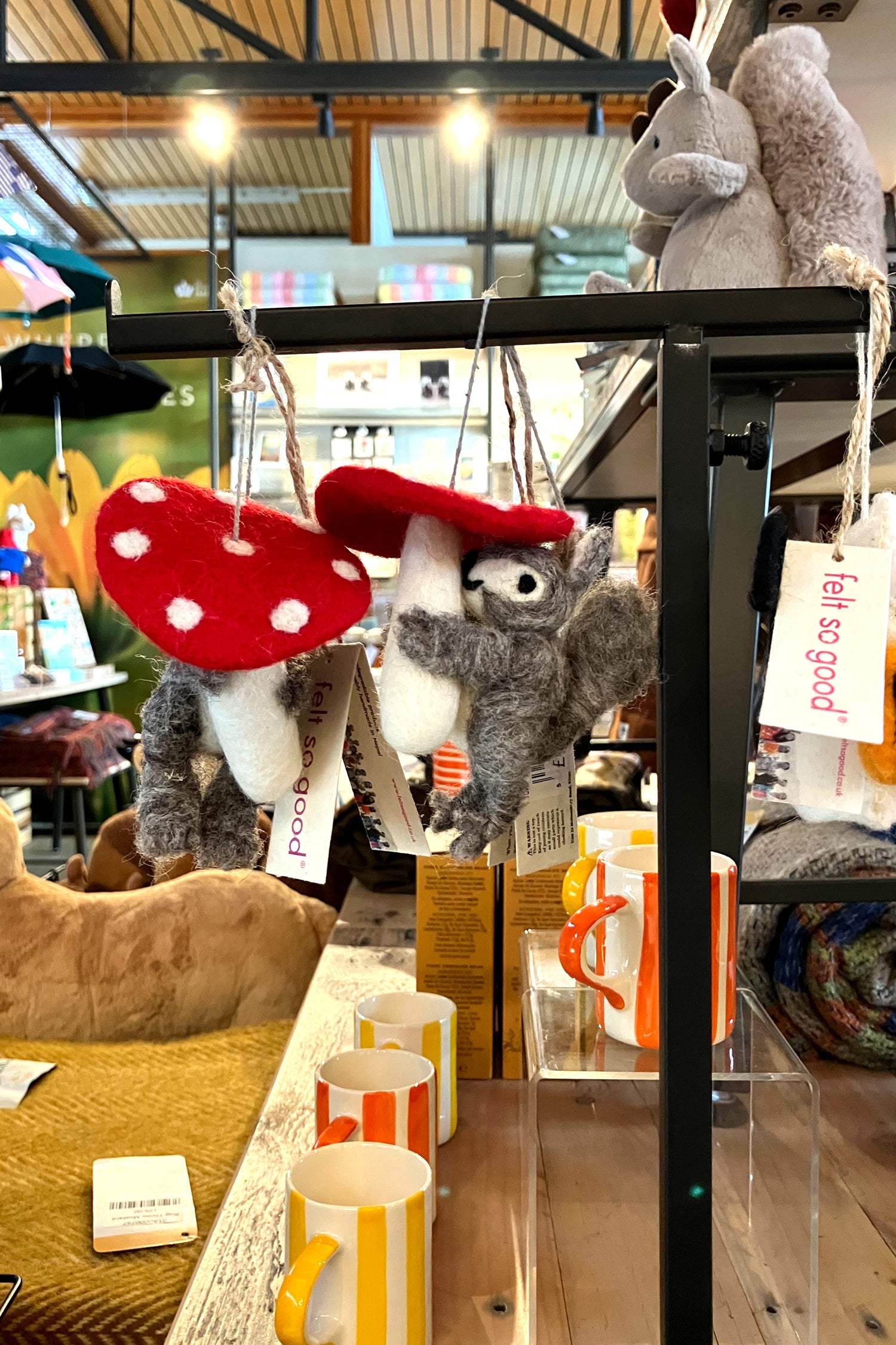 Hanging Decoration Squirrel with Toadstool
