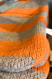 Peach & Mushroom Stripes Lambswool Rollneck Hottie Cover