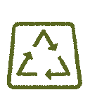 Recycled materials icon gif green