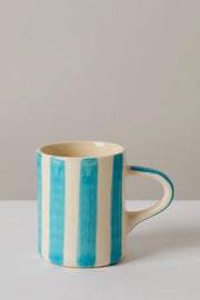 Turquoise Candy Stripe Espresso Mug