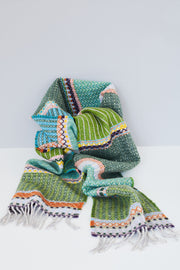 Cassia Laurel Lambswool Scarf Green