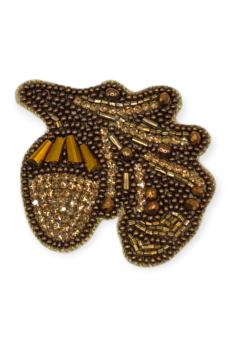 Embroidered Acorn & Leaf Brooch by Narratives at The Royal Parks Shop