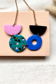 Animal Print Green and Blue Necklace