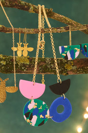 Animal Print Green & Blue Necklace by Love Kiki