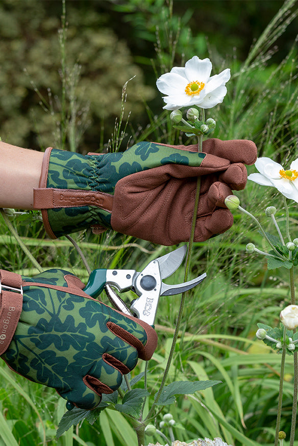 Burgon & Ball Oak Leaf Pattern Gardening Gloves