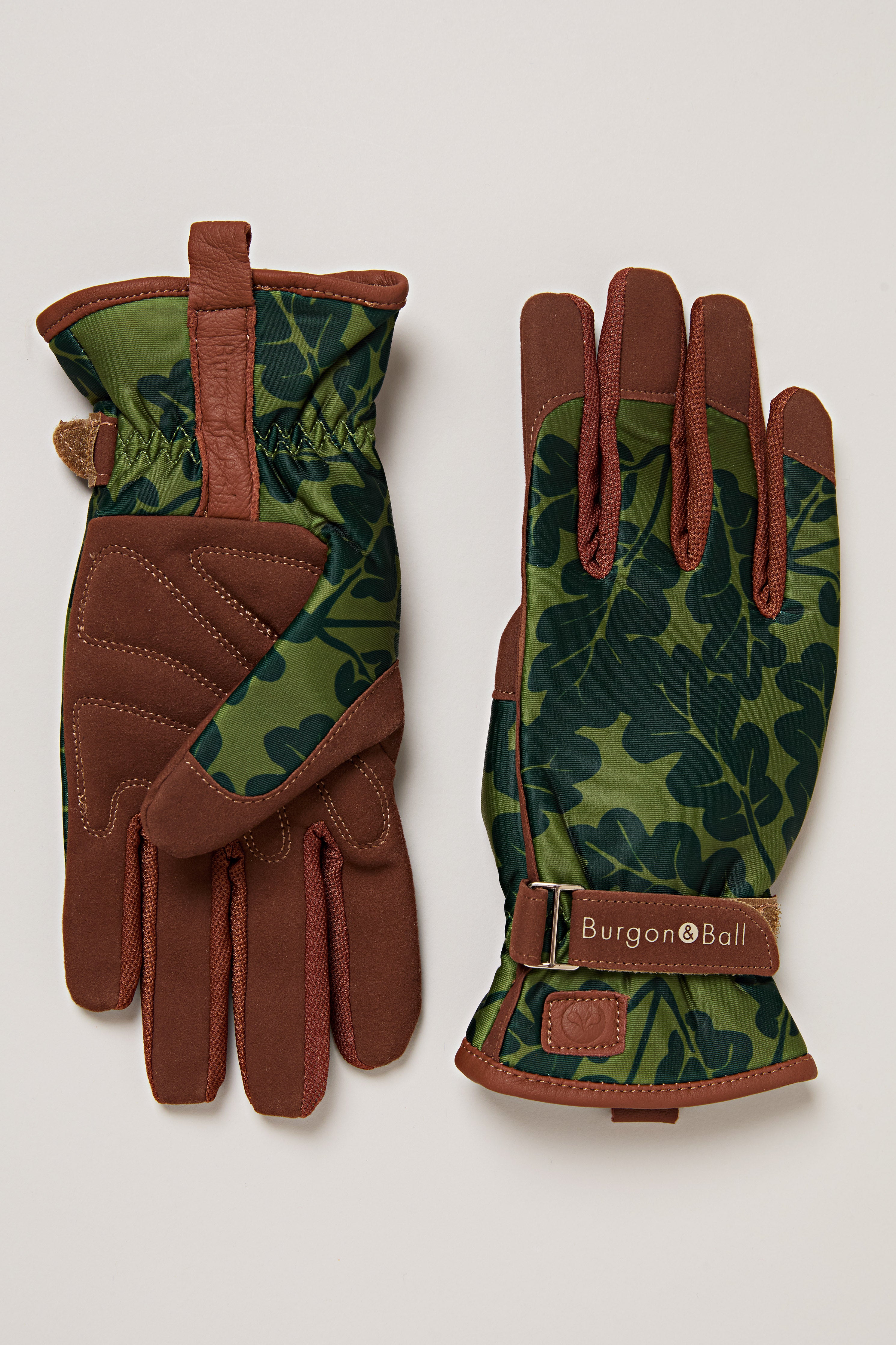 Burgon & Ball Oak Leaf Pattern Gardening Gloves - Small/Medium