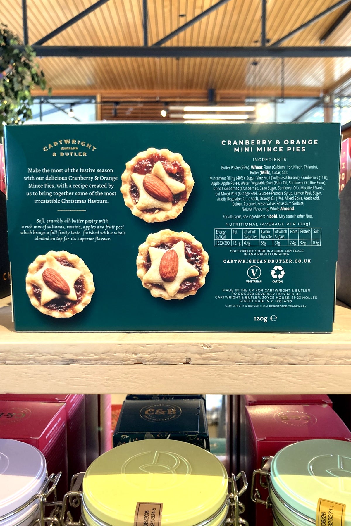 Cartwright & Butler Cranberry & Orange Mini Mince Pies 120g