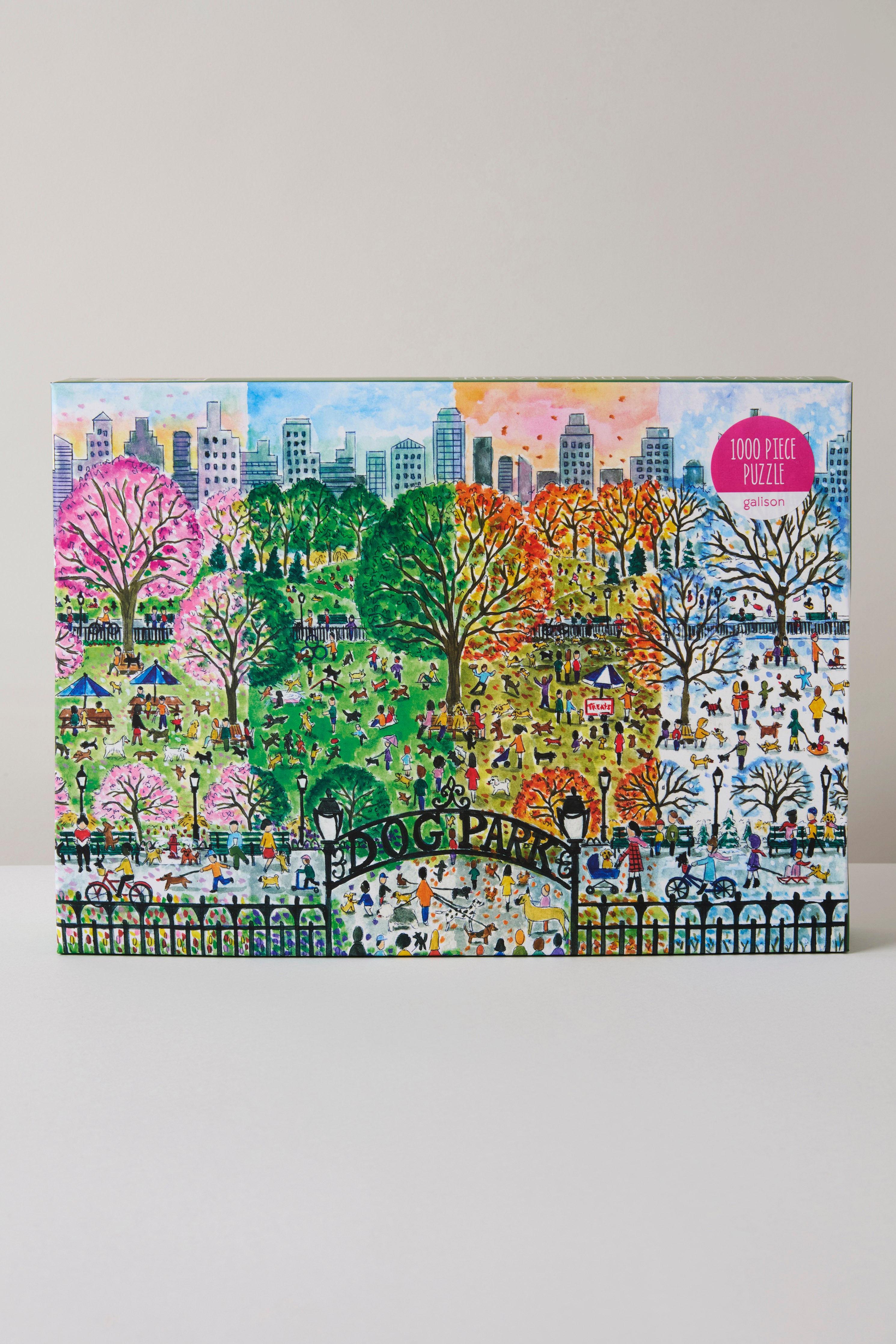 Dog Park in Four Seasons 1000 Piece Jigsaw Puzzle