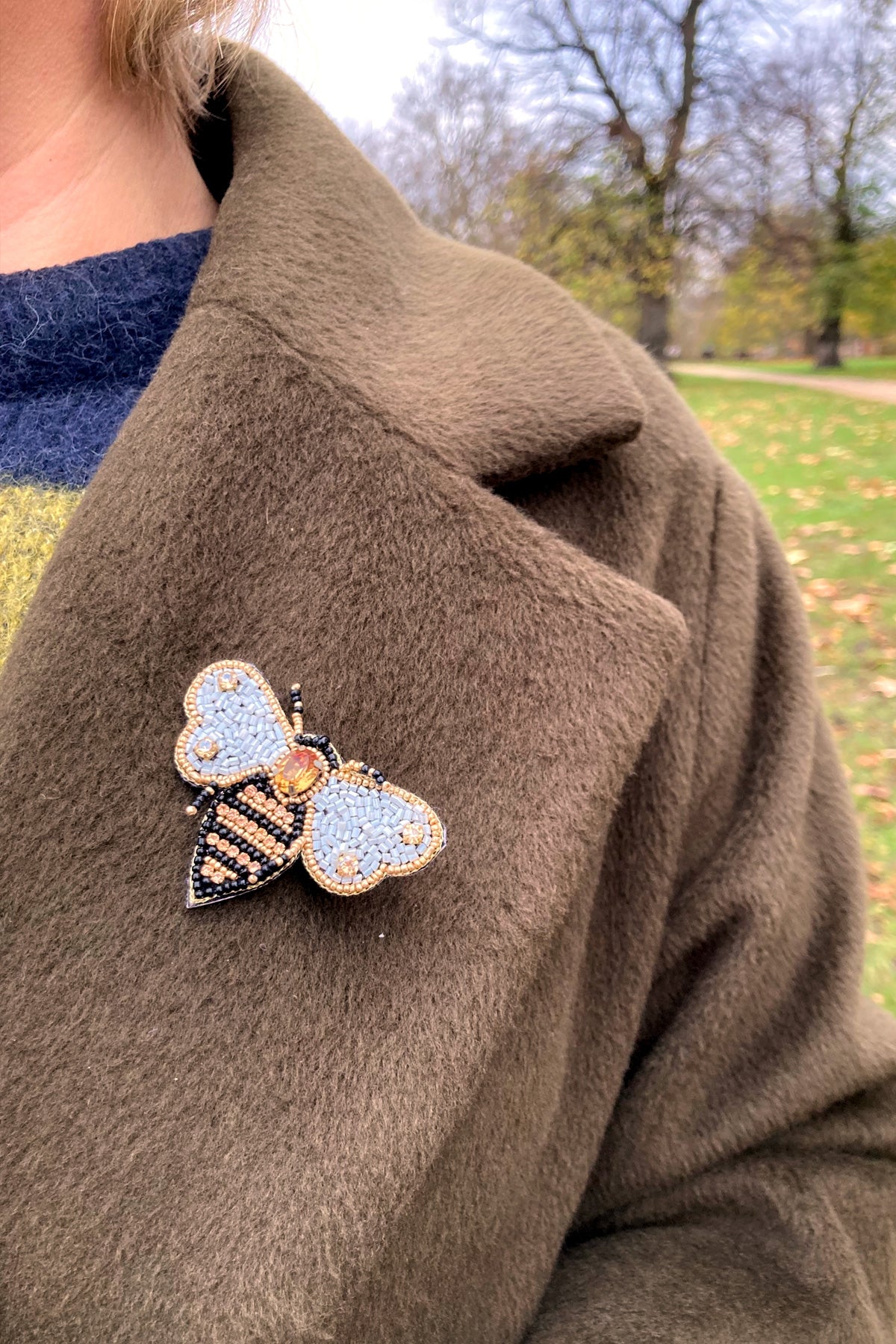 Embroidered Bee Brooch