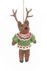 Felt Retro Reindeer Hanging Decoration