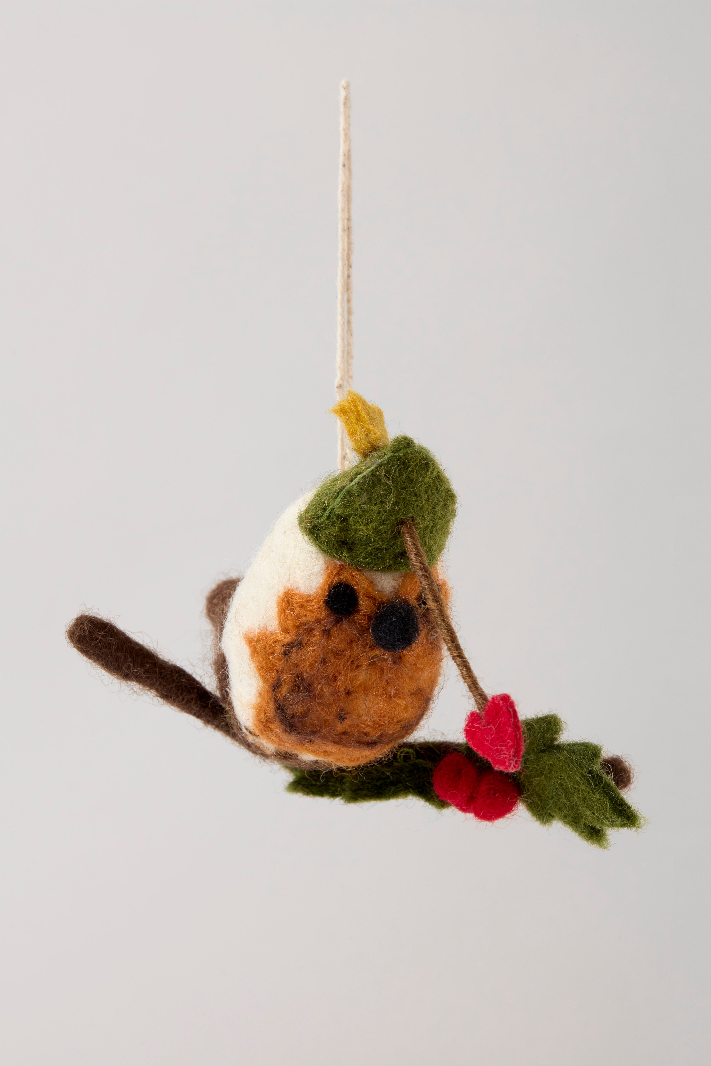 Felt Robin Pud Hanging Decoration