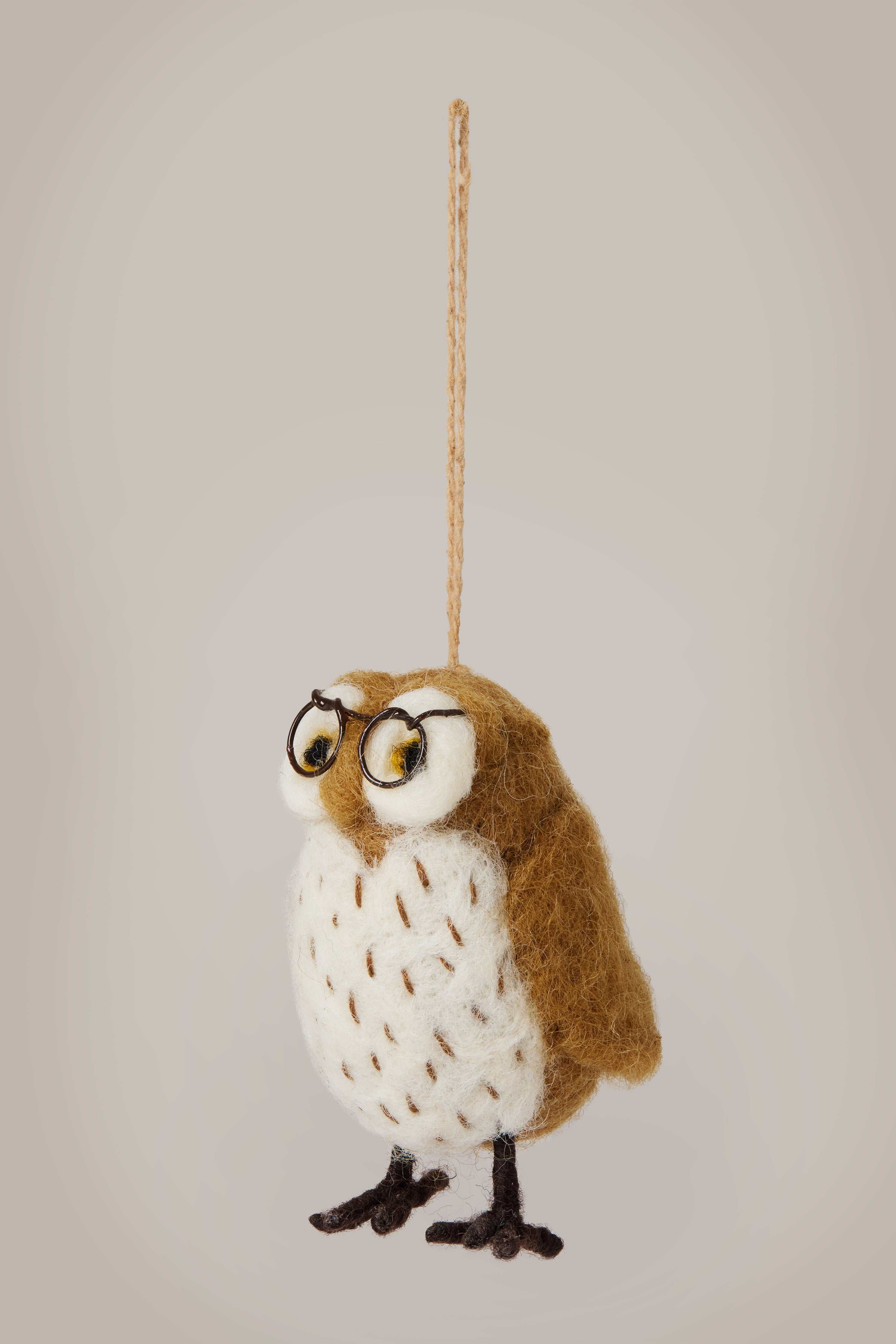 Felt Wise Owl Hanging Decoration