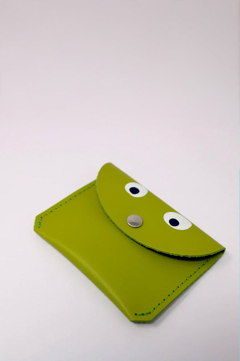 Green Googly Eye Leather Purse