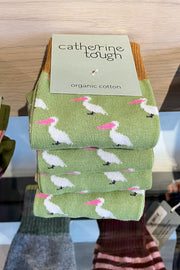 Green Pelican Socks: 4-7