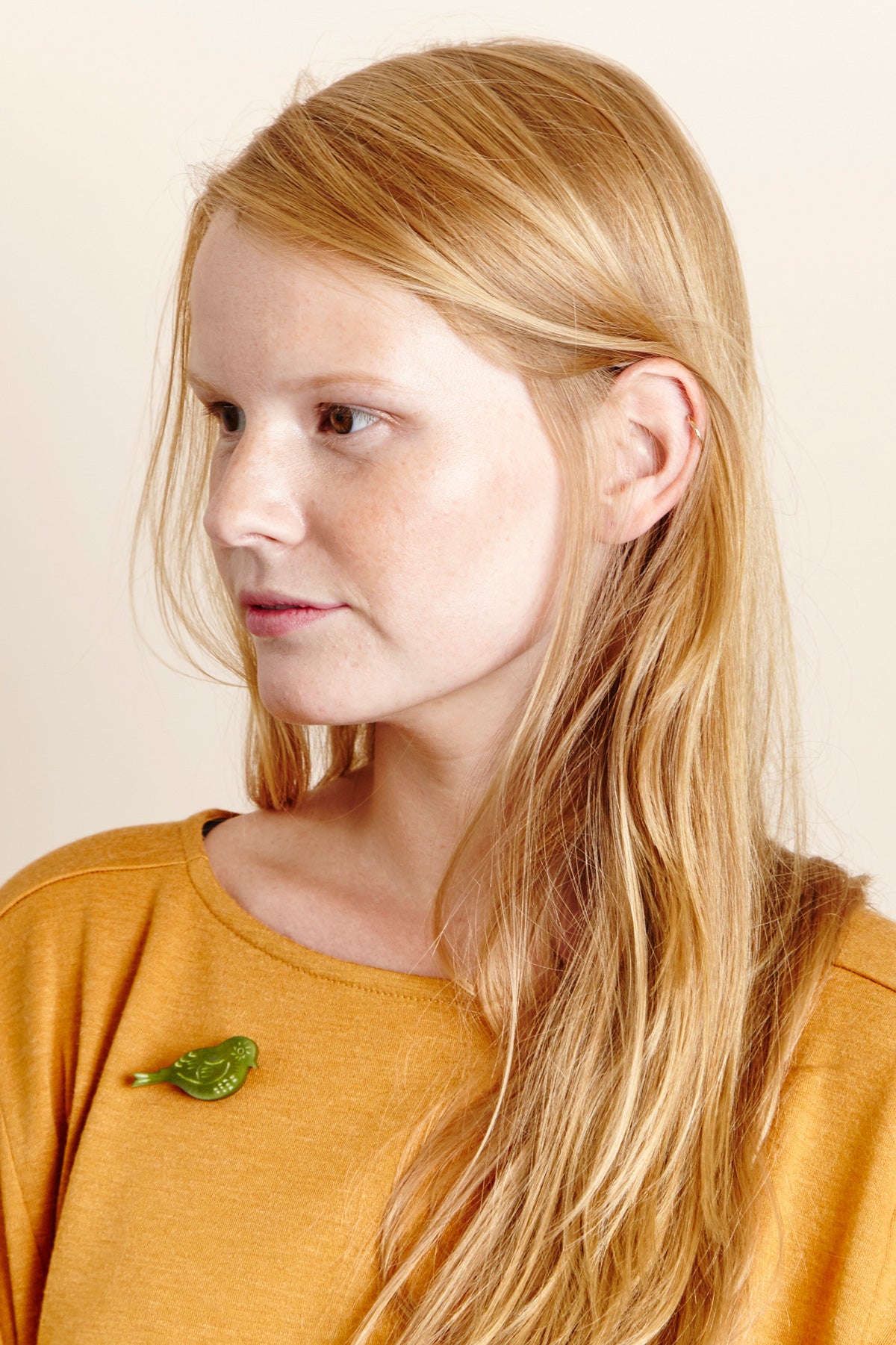 Green Warbler Brooch