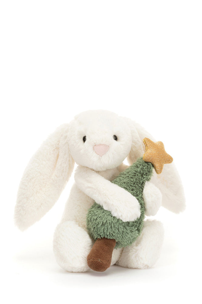 Jellycat Bashful Bunny with Christmas Tree Soft Toy