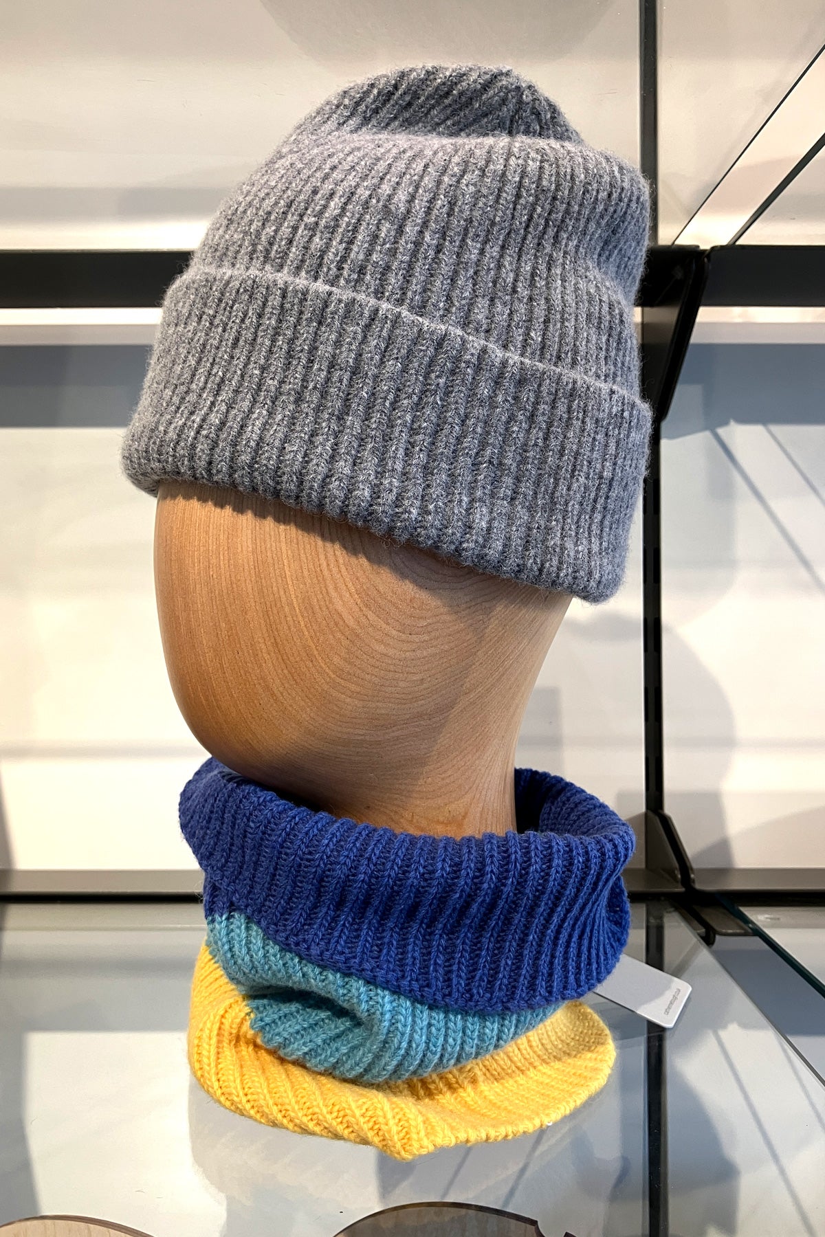 Jade Block Lambswool Mini Snood