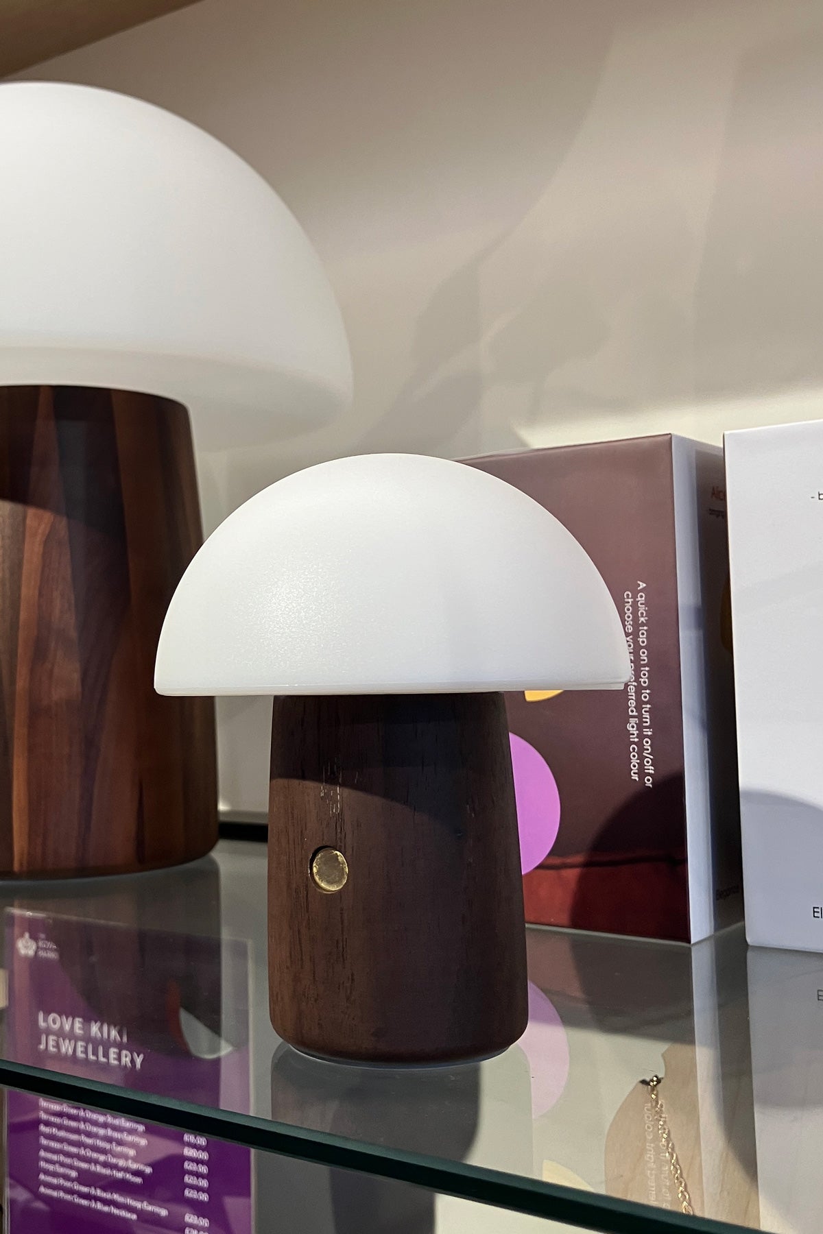Medium Walnut Wood Mushroom Lamp