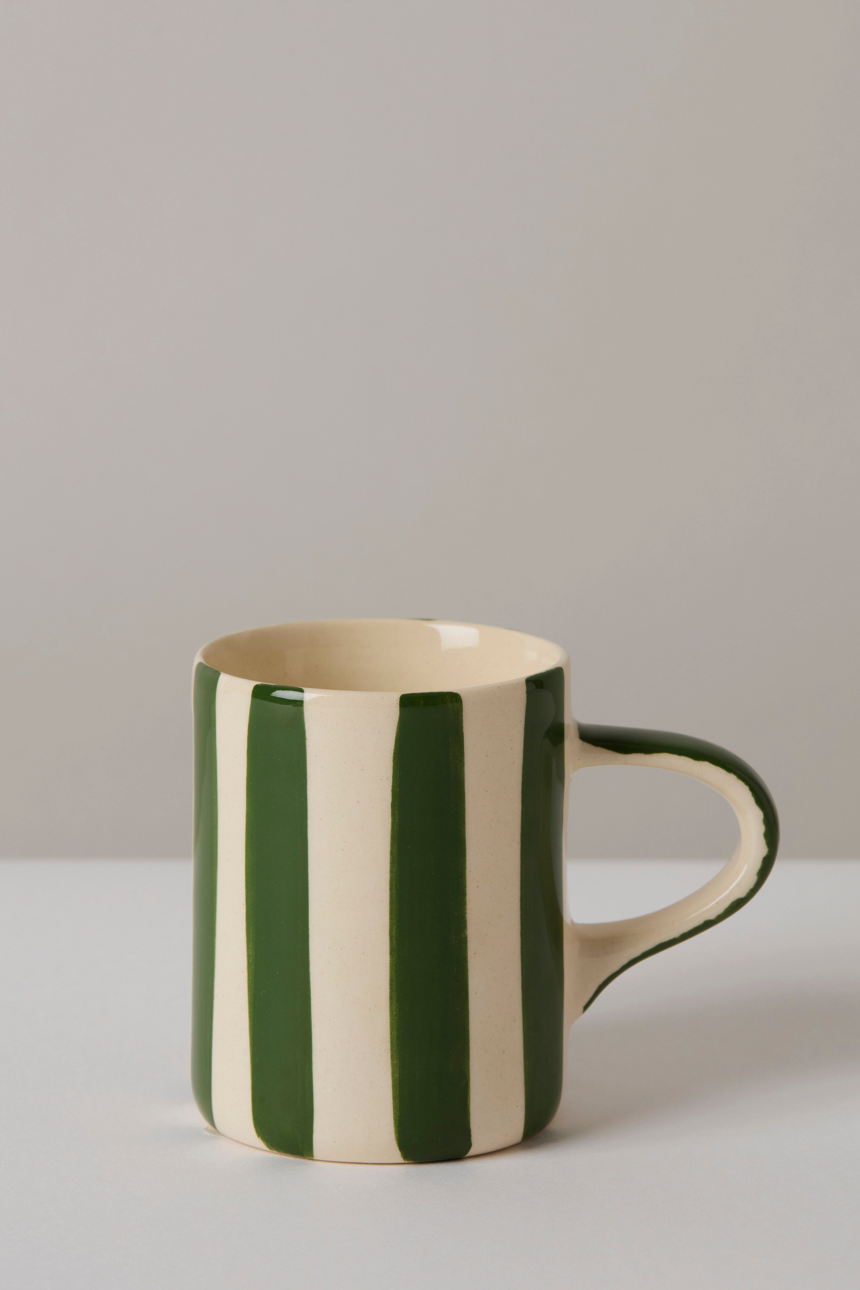 Moss Green Candy Stripe Espresso Mug