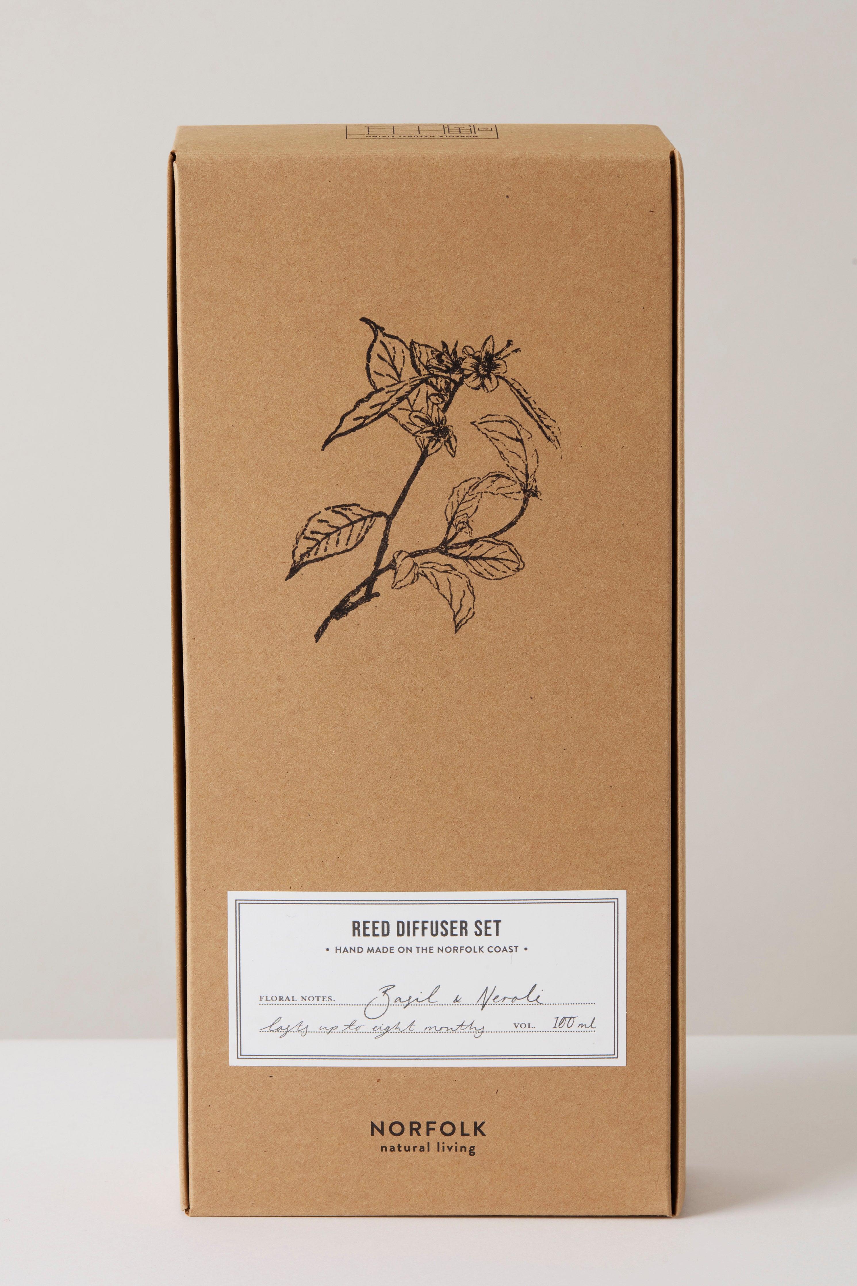 Norfolk Natural Living's Basil & Neroli Reed Diffuser 