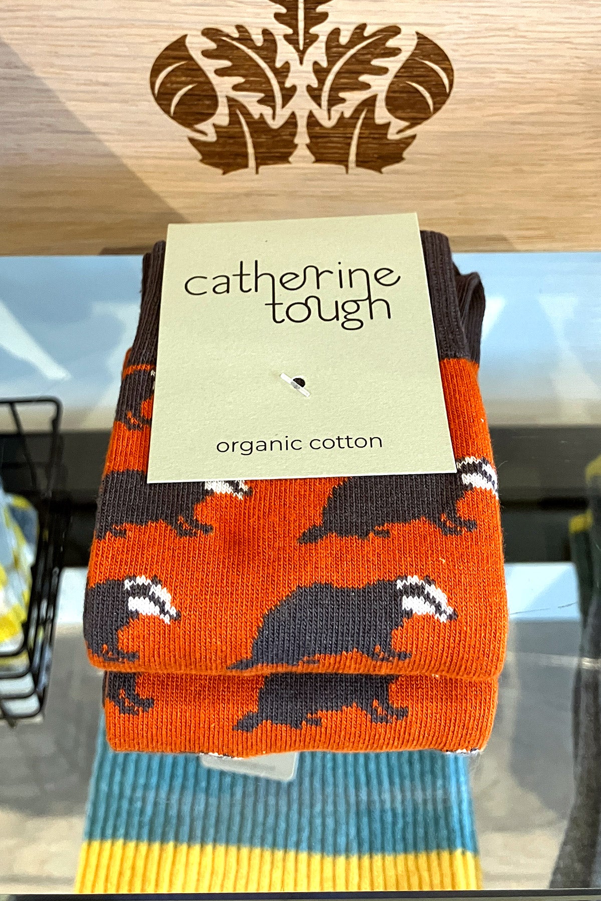 Orange Badger Socks: 8-11