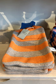 Peach & Mushroom Stripes Lambswool Rollneck Hottie Cover
