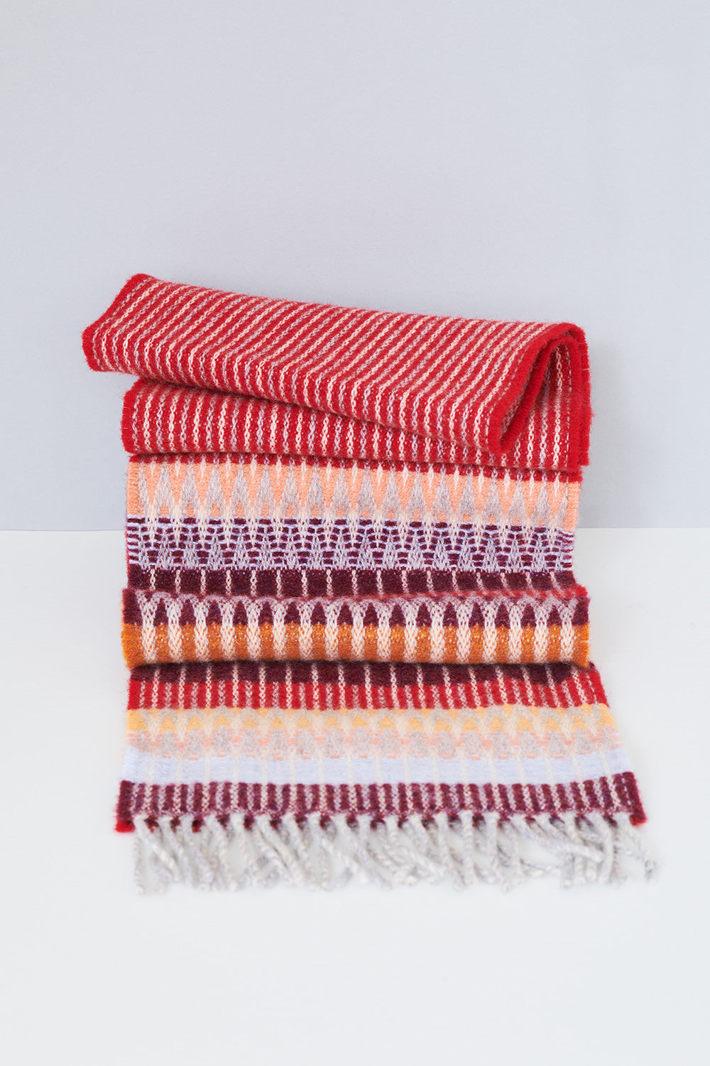 Edera Cranberry Lambswool Scarf Red