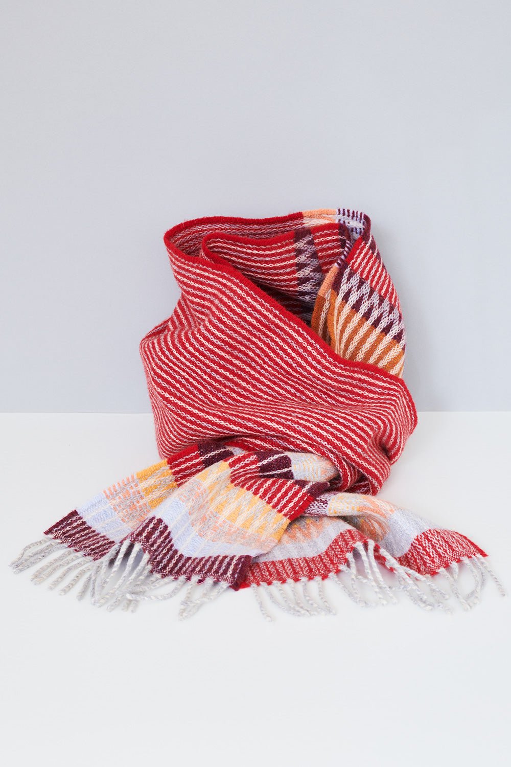 Edera Cranberry Lambswool Scarf Red