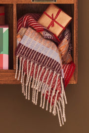 Edera Cranberry Lambswool Scarf Red