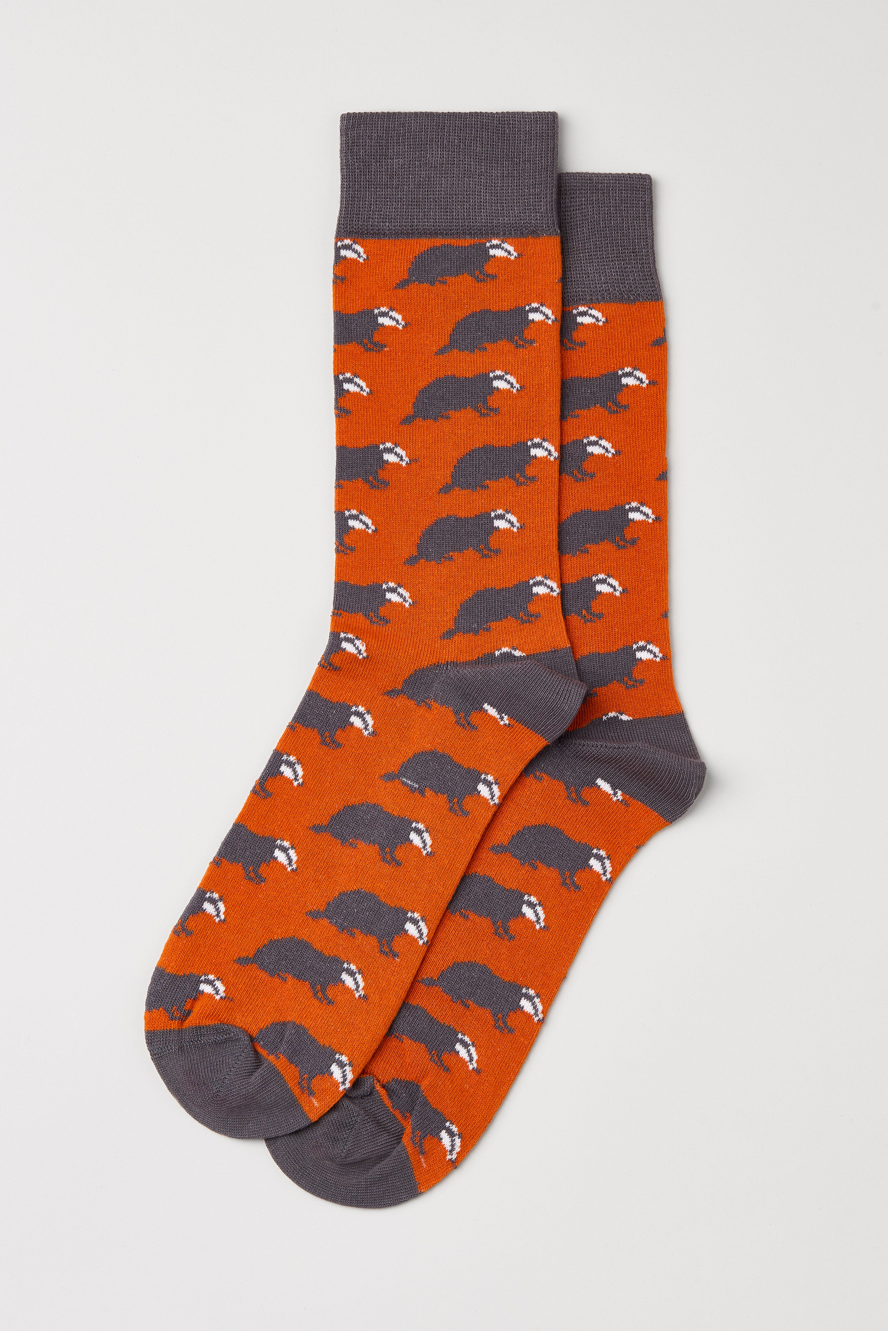 Orange Badger Socks