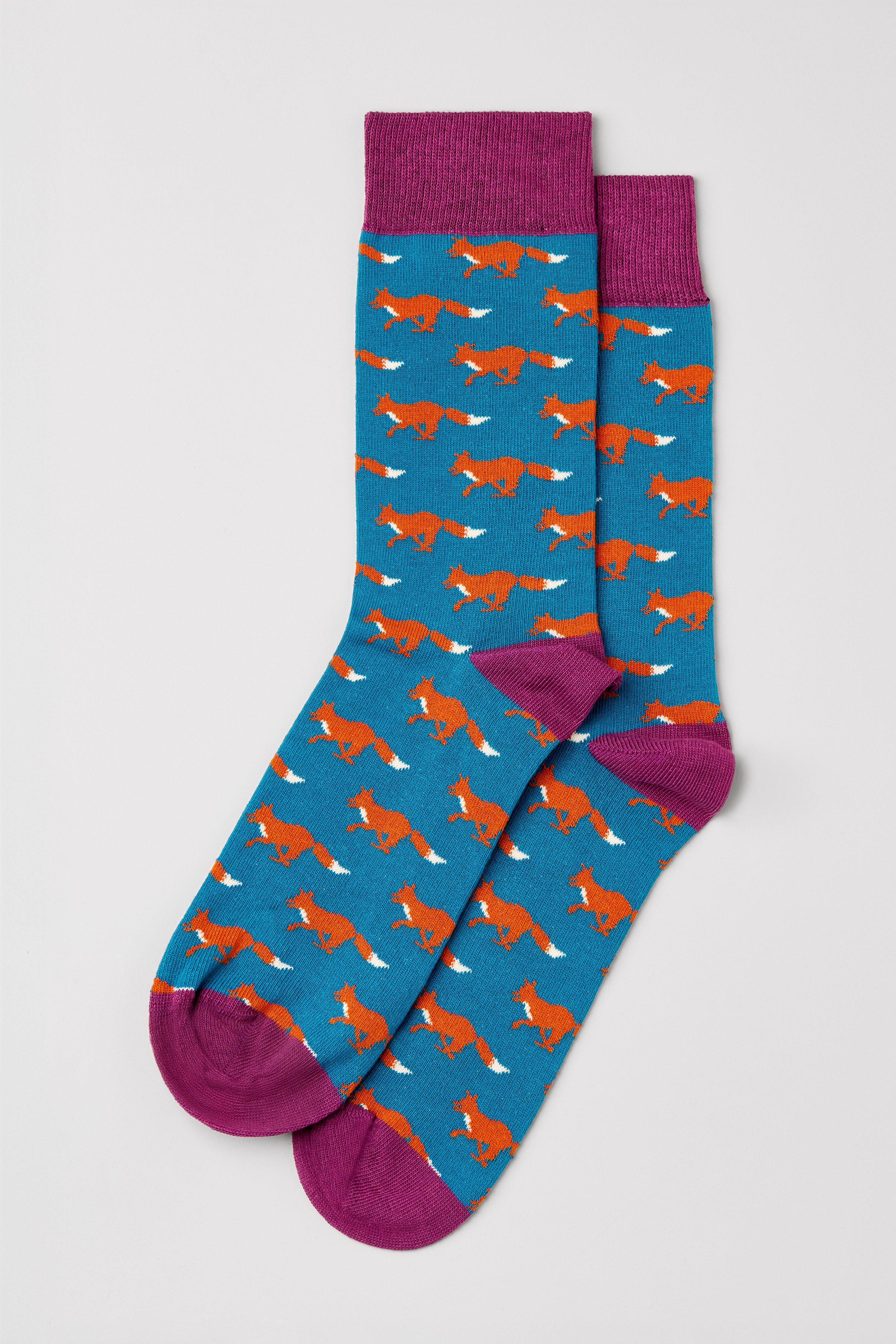 Teal Fox Socks