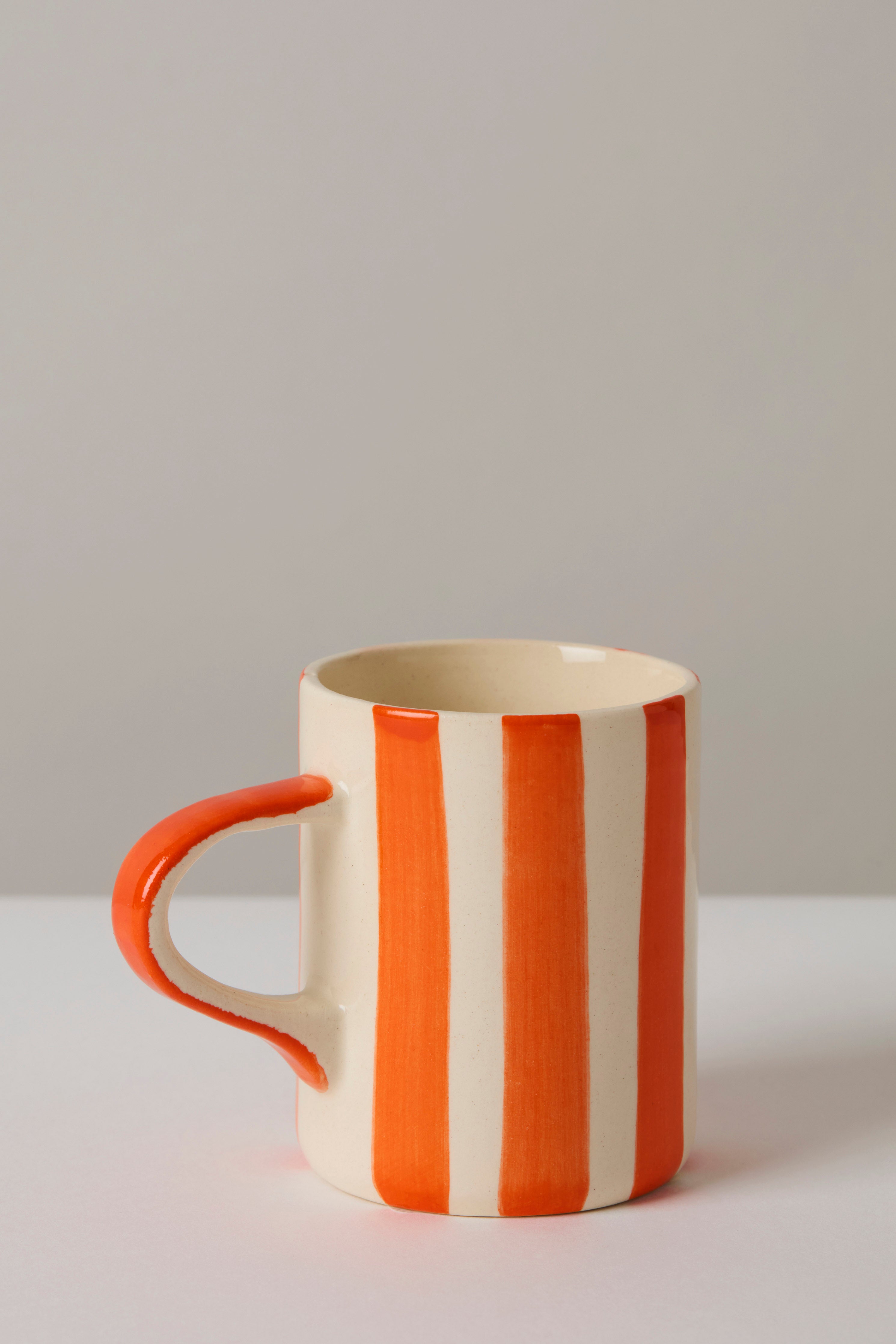 Tangerine Candy Stripe Espresso Mug