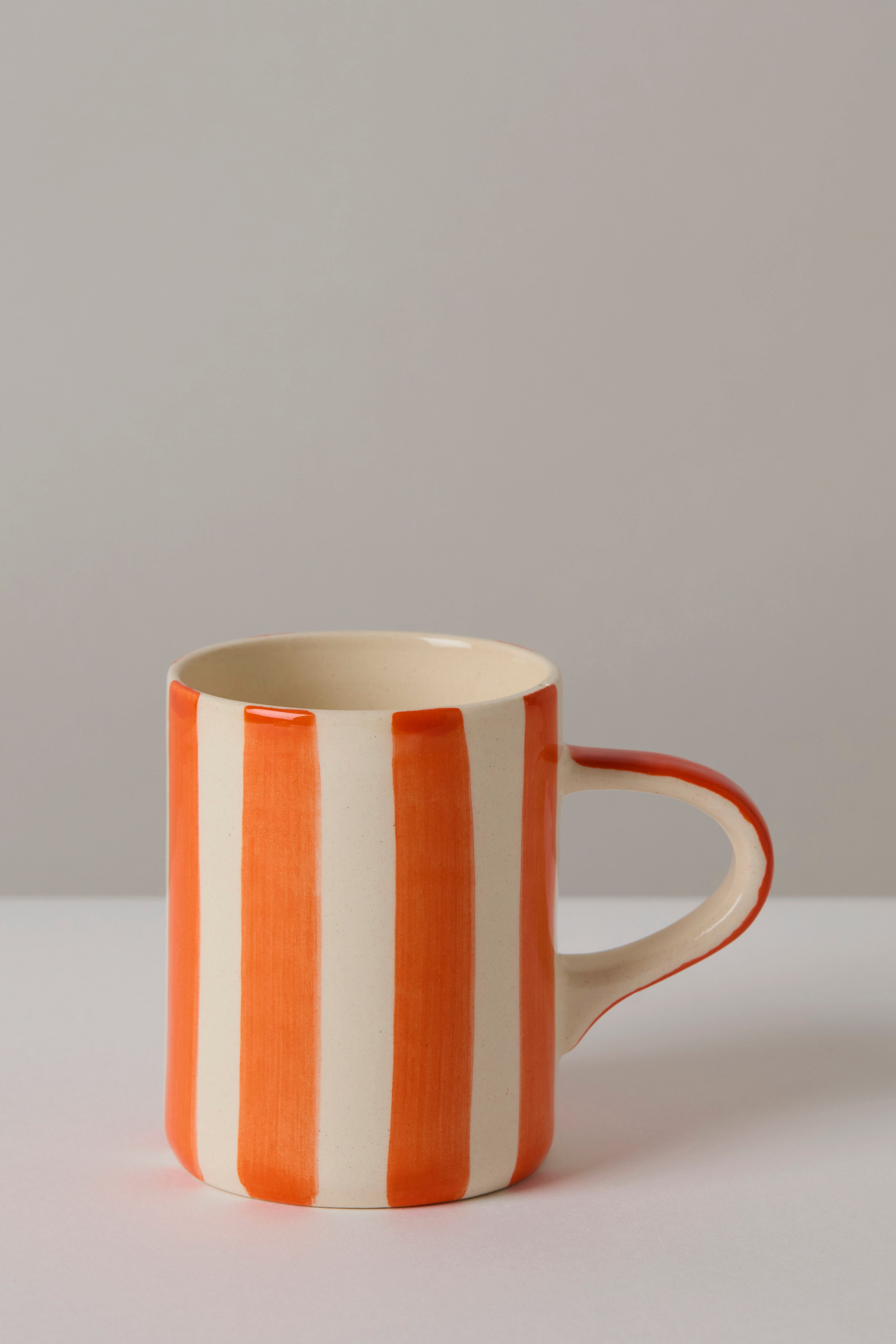 Tangerine Candy Stripe Espresso Mug