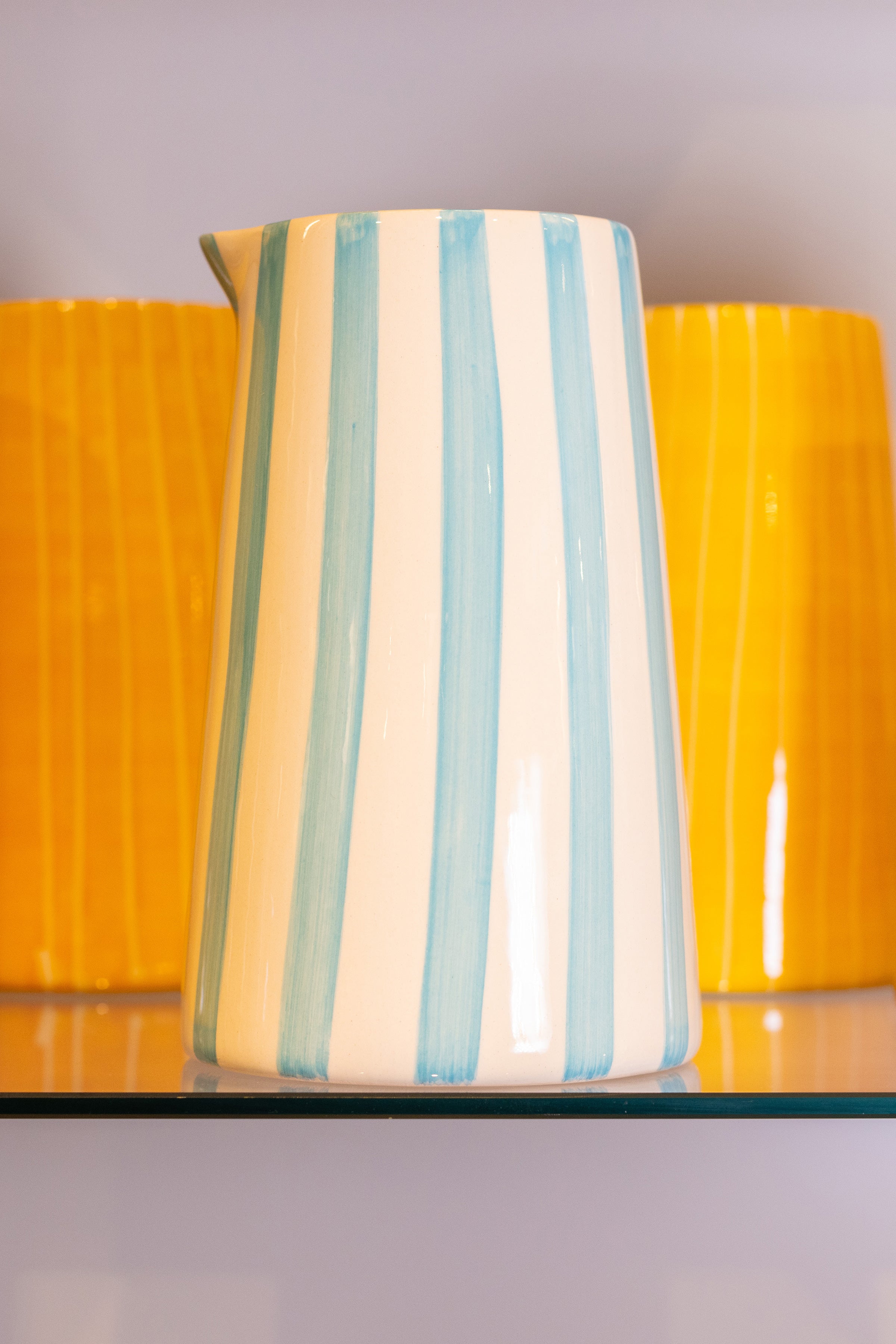 Turquoise Candy Stripe Jug